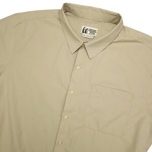 Marmot Mountain Works Shirt Mens XL Beige Short Sleeve Button Up Hiking Outdoor